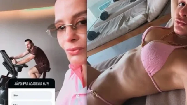 Maiara de biquíni atrai olhares em viagem romântica